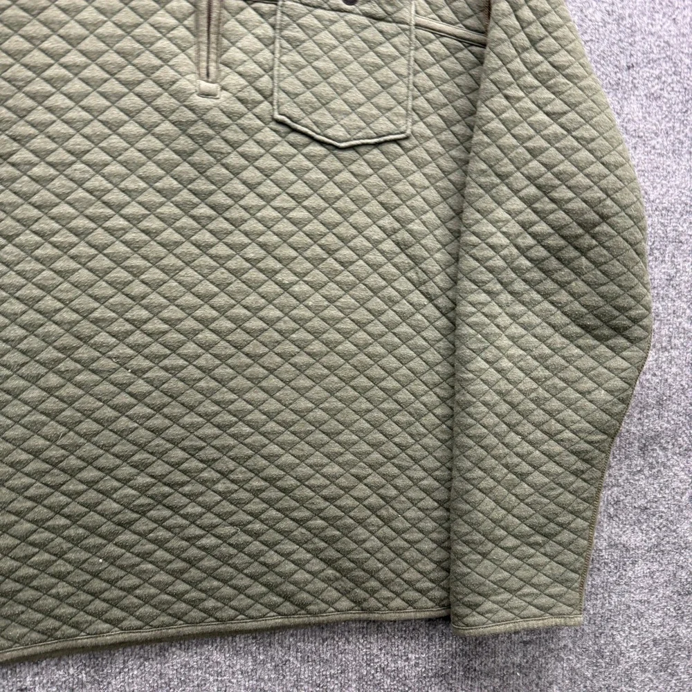 Eddie Bauer Quilted Quarter Zip Pullover Mens TXL Green Long Sleeve Outdoor‎